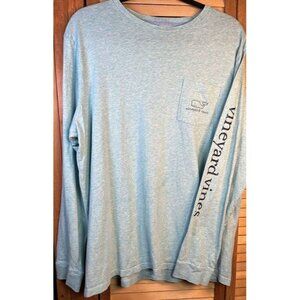 Vineyard Vines Long Sleeve Whale Branded Distressed T Shirt